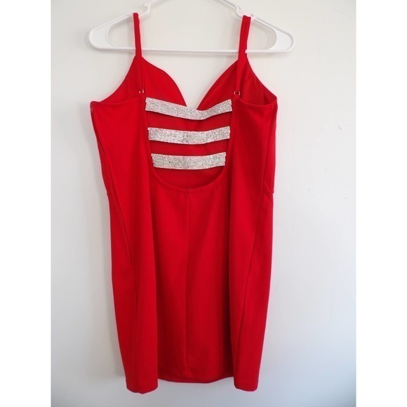 CHARLOTTE RUSSE RED SWEETHEART MINI DRESS SIZE‎ LARGE #319 - Picture 3 of 7